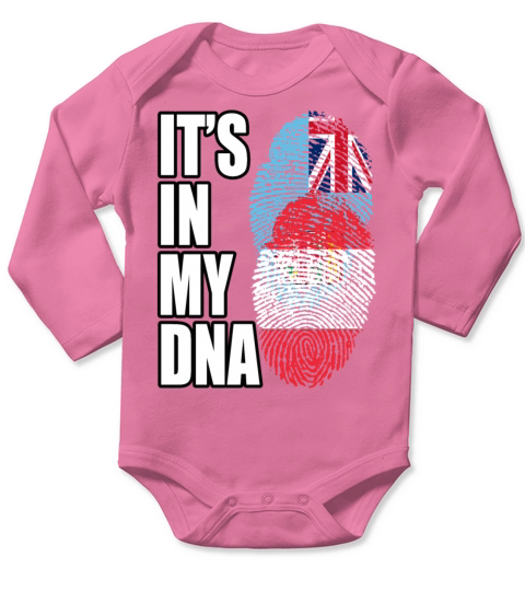 Fijian And Austrian Mix Heritage DNA Flag Long Sleeve Baby One-Piece