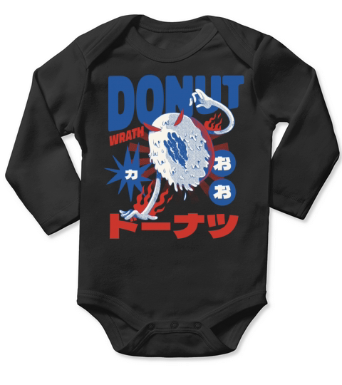 foodmonster - donut - asian food monster Long Sleeve Baby One-Piece