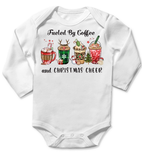 Fueled By Coffee And Christmas Cheer Long Sleeve Baby One-Piece