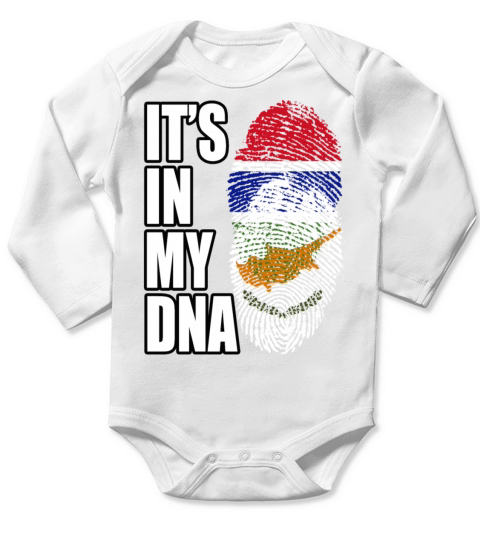 Gambian And Cypriot Mix Heritage DNA Flag Long Sleeve Baby One-Piece