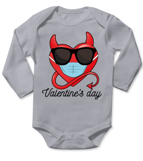 Heart Devil Anti Valentines Day Single Awareness Long Sleeve Baby One-Piece