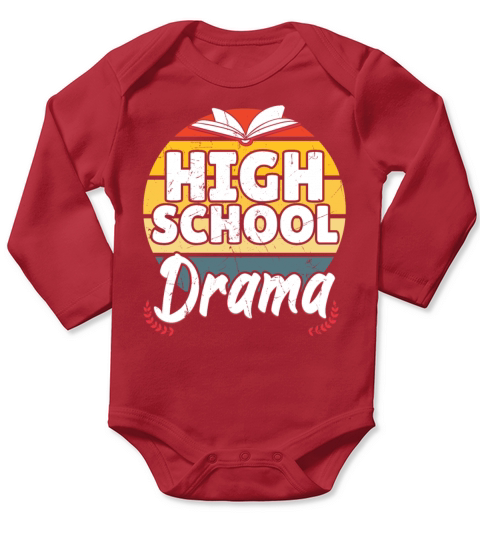 High School Drama Vintage Distressed Long Sleeve Baby One-Piece