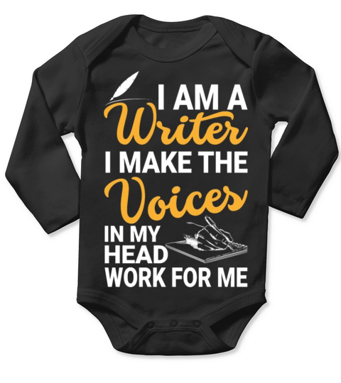 Im A Writer Quote Funny Author Novelist Writing Long Sleeve Baby One-Piece