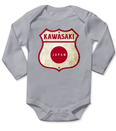 Kawasaki Japan Crest Flags Design Long Sleeve Baby One-Piece