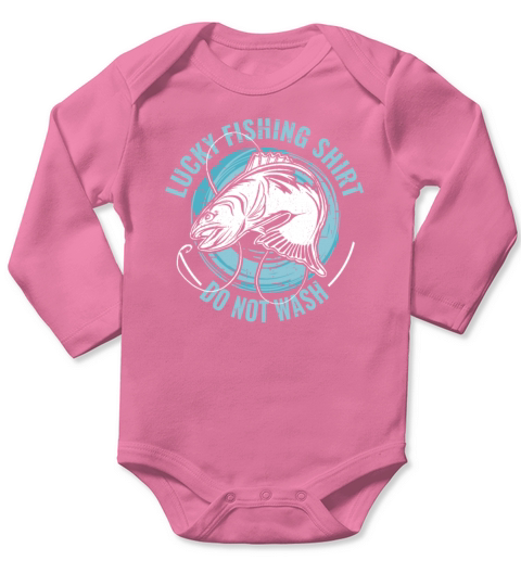 Lucky Fishing Shirt for Fish Hunter and Fisherman Long Sleeve Baby One-Piece