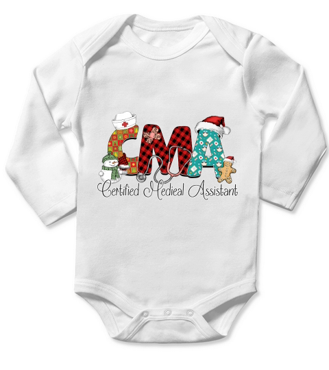 Nurse Christmas Certified Hedieal Assistant Long Sleeve Baby One-Piece