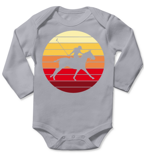 Polo Sport Rider Equestrian Retro Vintage Gift Long Sleeve Baby One-Piece