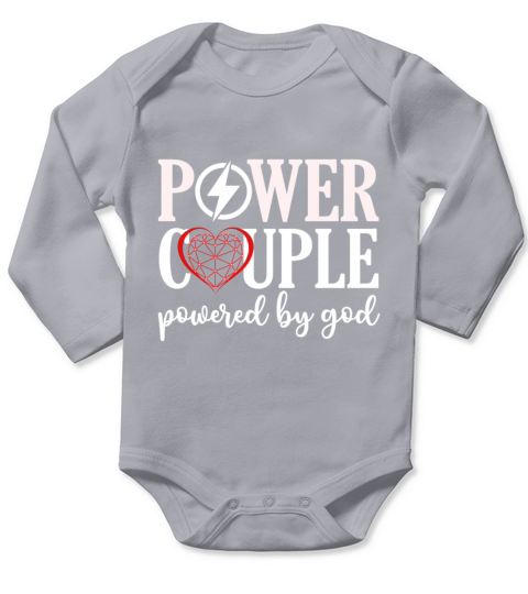 Power Couple Powered by God Long Sleeve Baby One-Piece