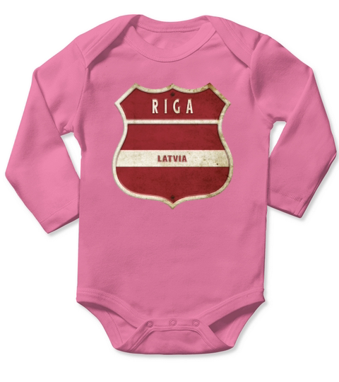 Riga Latvia coat of arms flag design Long Sleeve Baby One-Piece