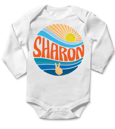 Sharon Shirt Vintage Sunset Sharon Groovy Tie Dye Long Sleeve Baby One-Piece