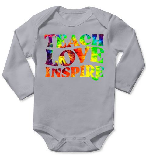Teach Love Inspire Tie Dye Long Sleeve Baby One-Piece