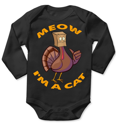 Thanksgiving Funny Turkey Fake Cat Retro Women Men Long Sleeve Baby One-Piece