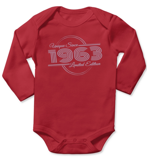 Unique since 1963 Retro Birthday Vintage Style Long Sleeve Baby One-Piece