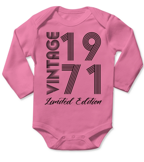 Vintage 1971 Vintage Birthday Retro Vintage Long Sleeve Baby One-Piece