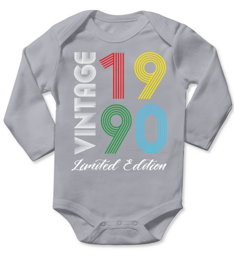 Vintage 1990 Vintage Birthday Retro Vintage Long Sleeve Baby One-Piece