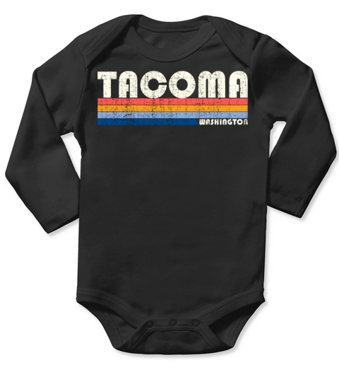 Vintage 70s 80s Style Tacoma Wa Long Sleeve Baby One-Piece