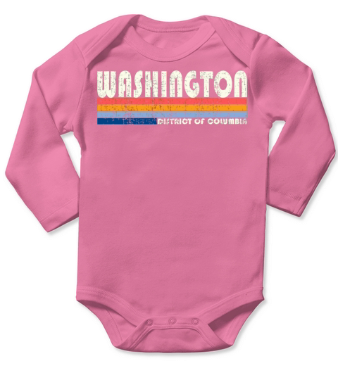 Vintage 70S 80S Style Washington Dc Long Sleeve Baby One-Piece