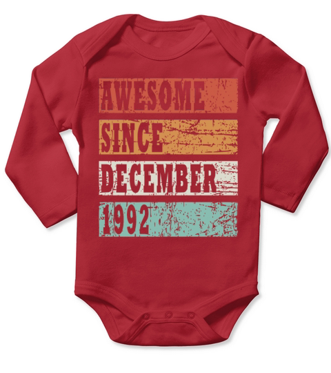 Vintage gift idea born December 1992 Long Sleeve Baby One-Piece