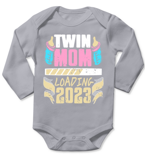 Womens Twin Mama Twin Mom to Be Pregnancy Long Sleeve Baby One-Piece