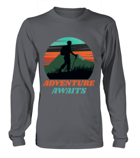 Adventure Awaits Retro Vintage Mountain Adventurer Long sleeved Unisex