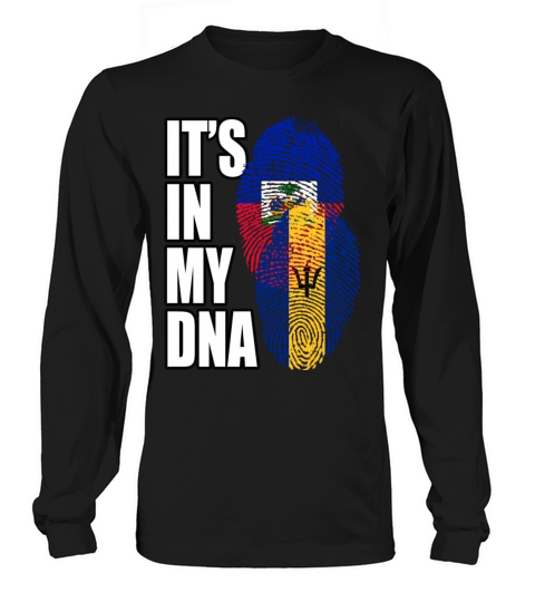 Barbadian And Haitian Mix Heritage DNA Flag Long sleeved Unisex