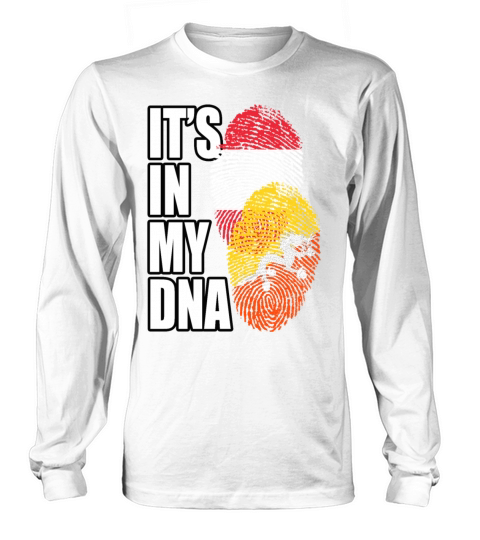 Bhutanese And Austrian Mix Heritage DNA Flag Long sleeved Unisex