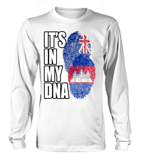 Cambodian And New Zealand Mix Heritage DNA Flag Long sleeved Unisex