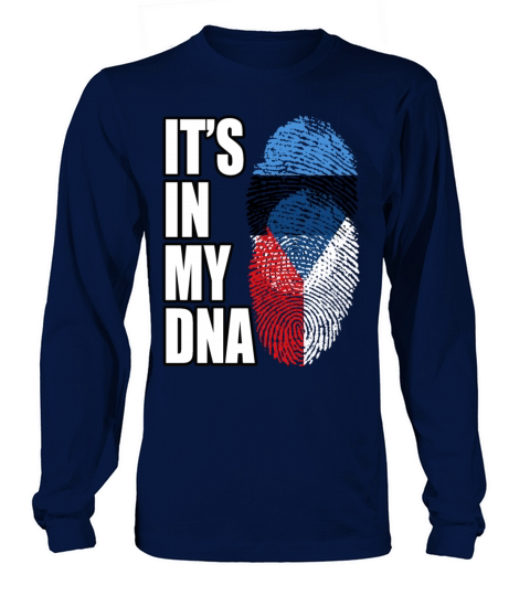 Estonian And Czech Mix Heritage DNA Flag Long sleeved Unisex