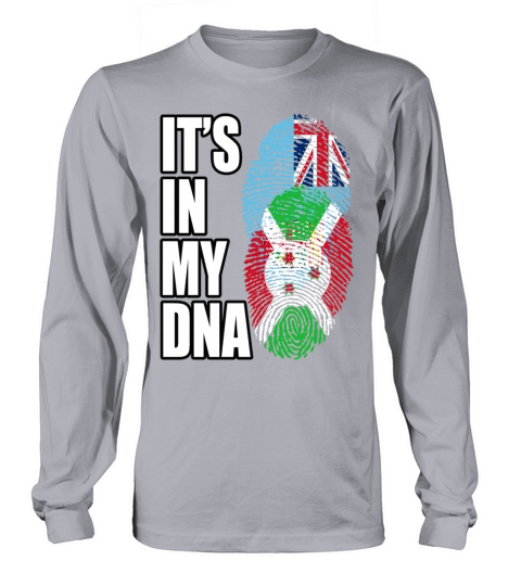 Fijian And Burundian Mix Heritage DNA Flag Long sleeved Unisex