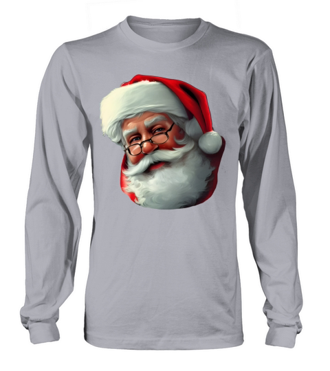 Merry Christmas Santa Claus vintage image 1960 Long sleeved Unisex