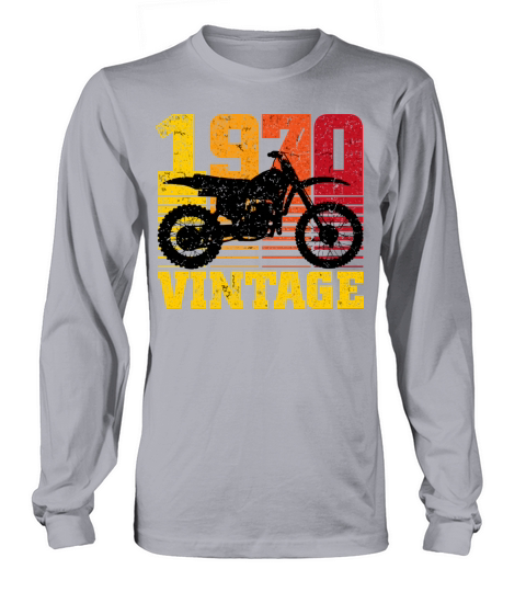 Vintage 1970 Motocross Dirt Bike 50th Birthday Long sleeved Unisex