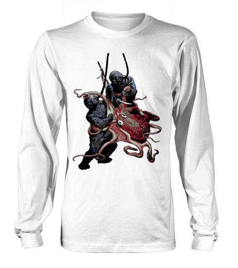Vintage Helmet Divers Fighting Off a Big Octopus Long sleeved Unisex