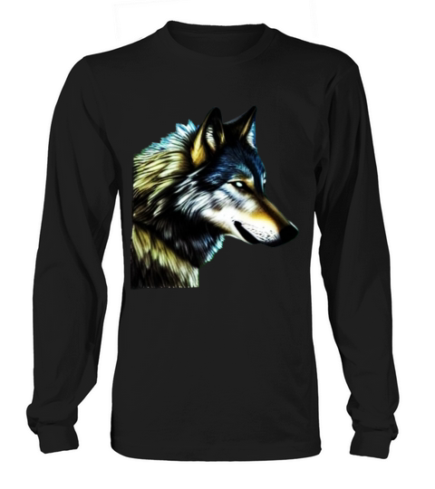Wolf artwork design predator face imprint Long sleeved Unisex