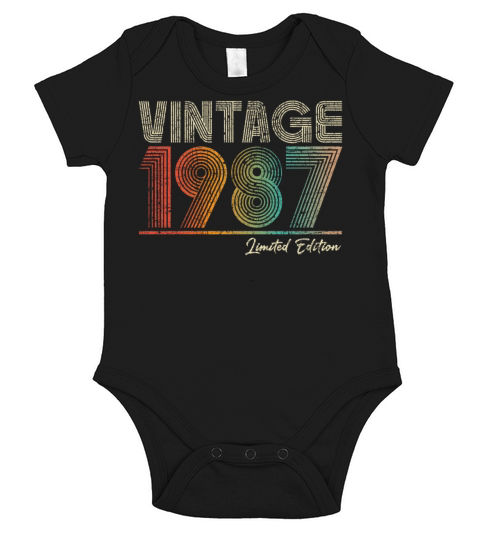 36 Years Old Vintage 1987 36th Birthday Gifts Short Sleeve Baby One-Piece