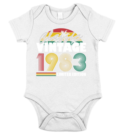 40th birthday born in 1983 classic vintage 1983 Short Sleeve Baby One-Piece
