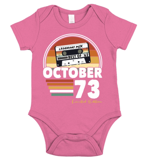 50th birthday vintage october 1973 limited edition Short Sleeve Baby One-Piece