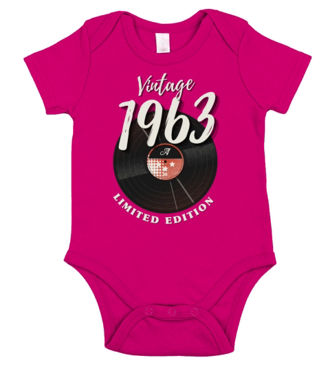 60 Years Vintage 1963 Retro 60th Birthday Short Sleeve Baby One-Piece