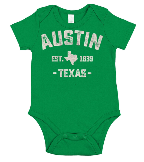 Austin Est 1839 Texas TX Athletic Sports Vintage G Short Sleeve Baby One-Piece