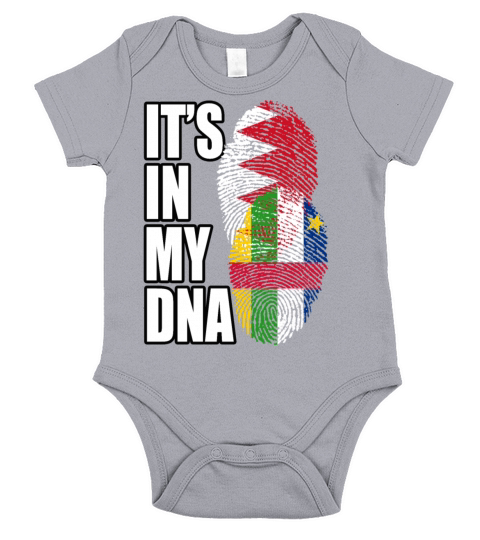 Bahraini And Central African Mix Heritage DNA Flag Short Sleeve Baby One-Piece