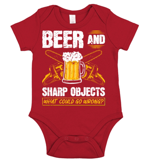 Beer Sharp Objects What Could Go Wrong Chainsaw Short Sleeve Baby One-Piece