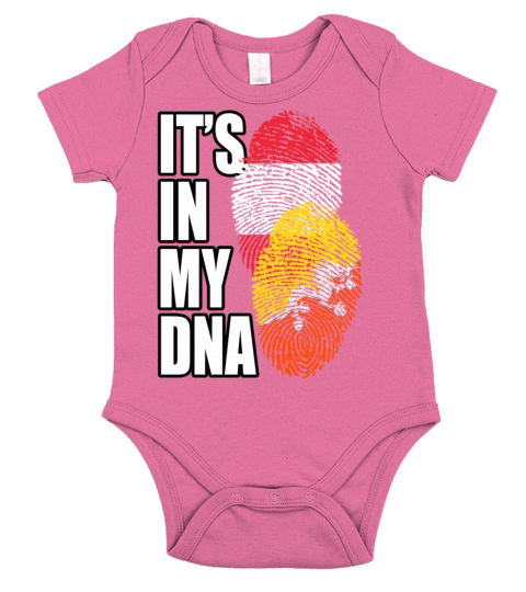Bhutanese And Austrian Mix Heritage DNA Flag Short Sleeve Baby One-Piece