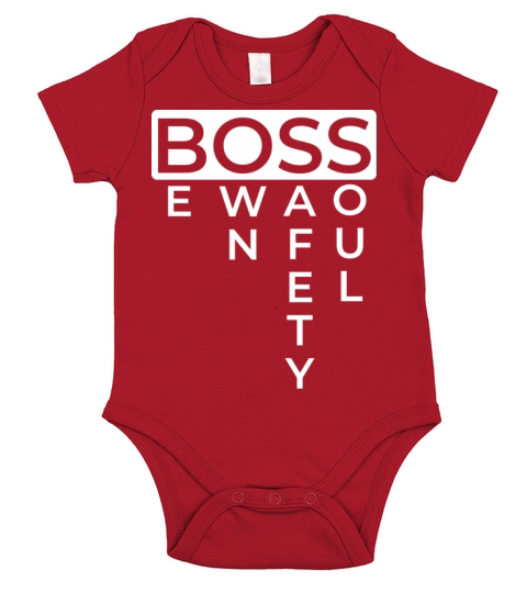 Boss Logo Funny Design White Short Sleeve Baby One-Piece