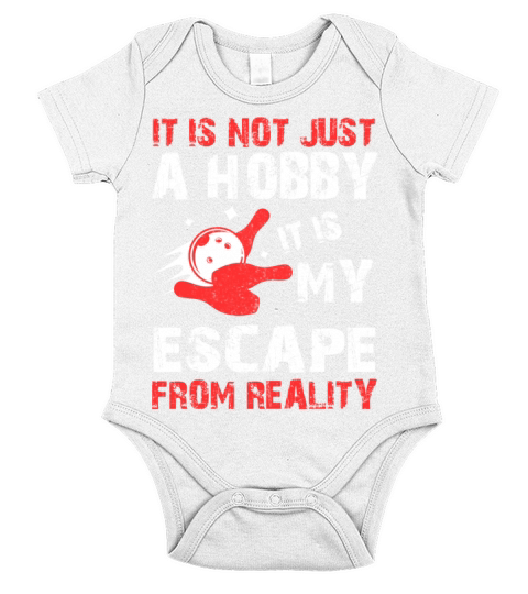 Bowling - It is my escape from reality t-shirt Short Sleeve Baby One-Piece