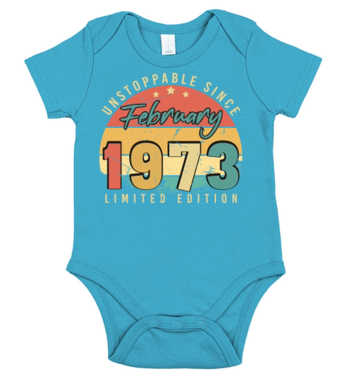 February 1973 Unstoppable Vintage Short Sleeve Baby One-Piece
