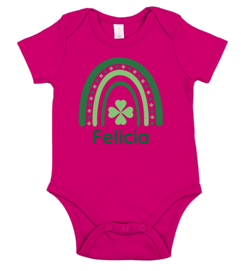 Felicia Clover Charm Boho Rainbow Short Sleeve Baby One-Piece