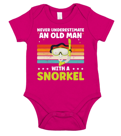 Funny Snorkeling Dive Design For Snorkeler Cool Short Sleeve Baby One-Piece
