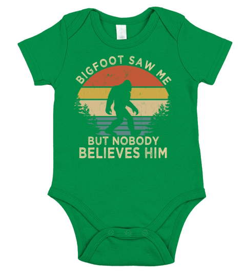 Funny Vintage Bigfoot Saw Me But Nobody Believes Short Sleeve Baby One-Piece