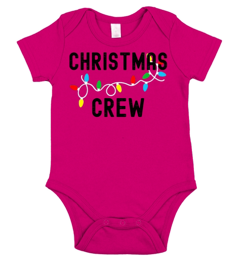 Grunge Christmas Lights Party Crew Matching Pajama Short Sleeve Baby One-Piece