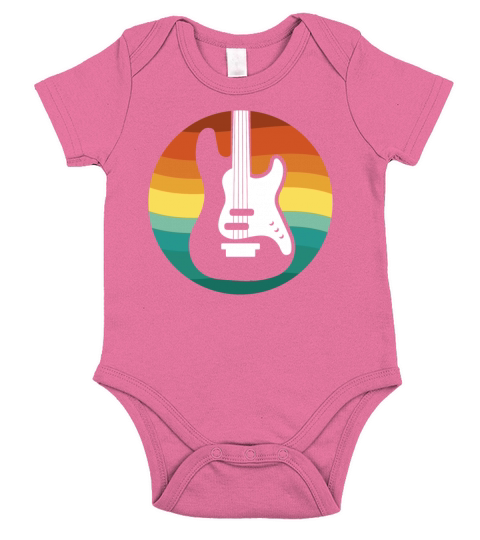 guitar - electric - retro vintage sunset Short Sleeve Baby One-Piece