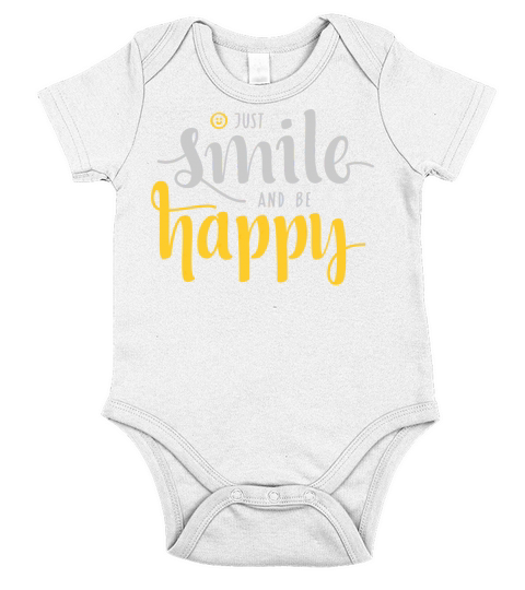 Just Smile And Be Happy Short Sleeve Baby One-Piece